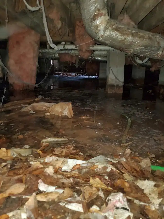 Crawl space flood assessment for Commercial Water Damage Restoration in Rockville Centre