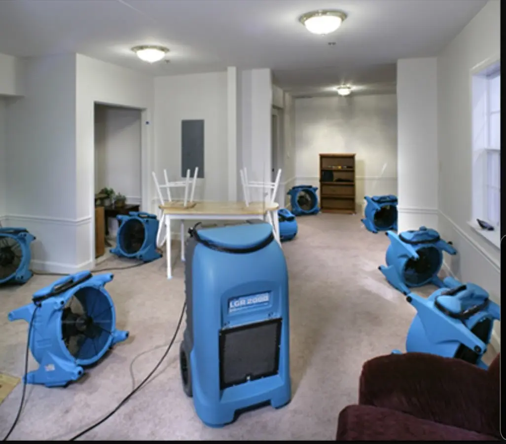 Air movers and dehumidifier setup for Water Extraction & Removal in Rockville Centre